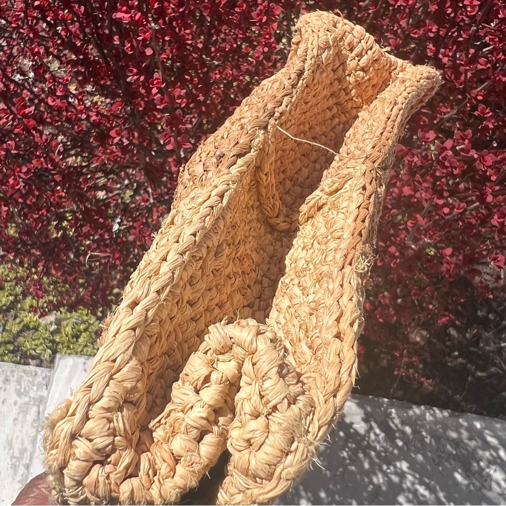 Annabel Ingall Raffia Three Tone Handmade Mini Tote Good Condition - Picture 7 of 9